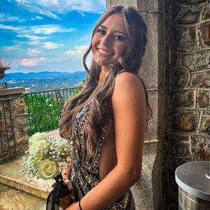 Elegant Black and Gold Midi Dress